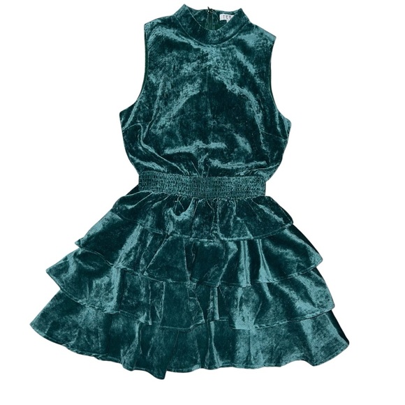 TCEC Deep Teal Velvet Dress Size Small - Picture 2 of 9